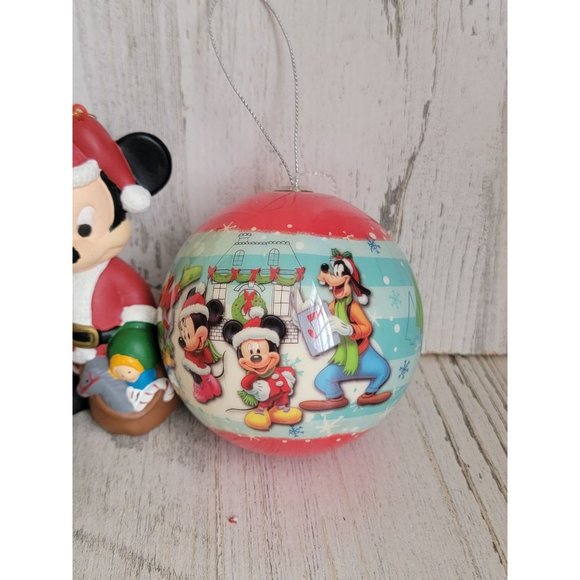 Disney Mickey Mouse Santa goofy minnie Donald ball ornament Xmas set - Picture 3 of 8